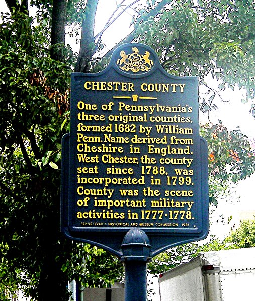 A Chester County sign