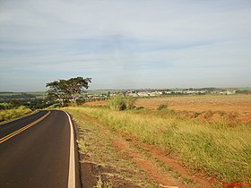 Cidade de Pindorama vista da rodovia vicinal de acesso a Usina Catanduva e Palmares Paulista - panoramio.jpg