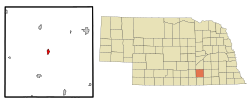 Clay County Nebraska Incorporated and Unincorporated areas Clay Center Highlighted.svg