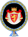 Coat of Arms of Prince Haakon of Norway of Norway (Order of the Elephant).svg