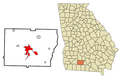 Location in Colquitt County and the state of Georgia