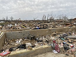 Destroyed homes along North McBroom Chapel Road and Hensley Drive near U.S. 70N, where most of the fatalities occurred.