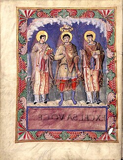 Karl 1 mit papst gelasius gregor1 sacramentar v karl d kahlen