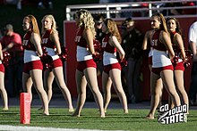 Cyclone cheerleaders, 2009 Cyclone cheerleaders enjoy the warm November weather (4090580396).jpg