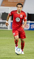 Dwayne De Rosario dribbles the ball during a match against the Philadelphia Union at RFK Stadium