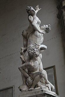 Abduction of a Sabine Woman, by the Flemish sculptor Giambologna, where the composition is shown in a spiral movement. Der Raub der Sabinerinnen, Giambologna, Loggia dei Lanzi Florenz-02.jpg