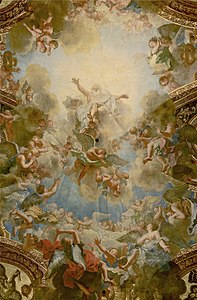 Dieu-le-Père Tout Puissant (vers 1715), détail du plafond de la chapelle royale du château de Versailles.