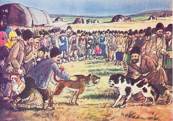 Dog baiting by Azim Azimzade, 1938