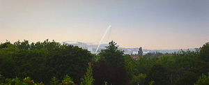 The view looking west from the house over Brent to Wembley Stadium Dollis Hill House Wembley v.jpg