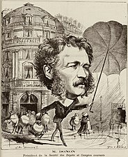Caricature of Armand Donon, président de la Société des Dépôts et Comptes Courants by J B Humbert in the 23 October 1873 issue