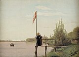 Udsigt fra Dosseringen ved Sortedamssøen mod Nørrebro (Christen Købke, 1838)