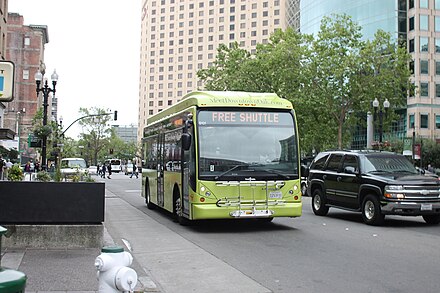 The distinctive lime green B shuttle