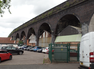 Duddeston Viaduct, which never carried a train Duddeston vdt.png