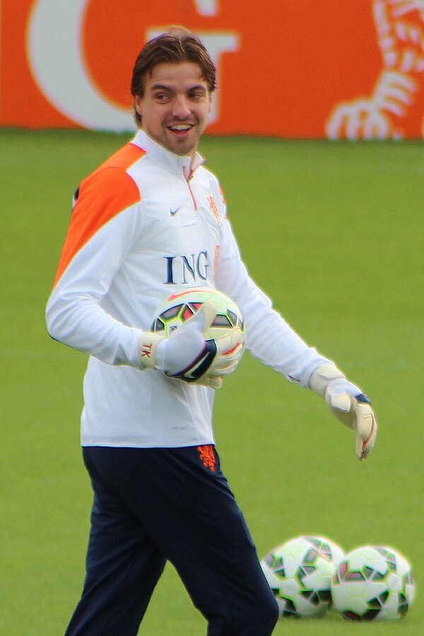 Krul training with the Netherlands in 2014