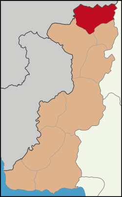 Околия Лалапаша на картата на вилает Одрин.