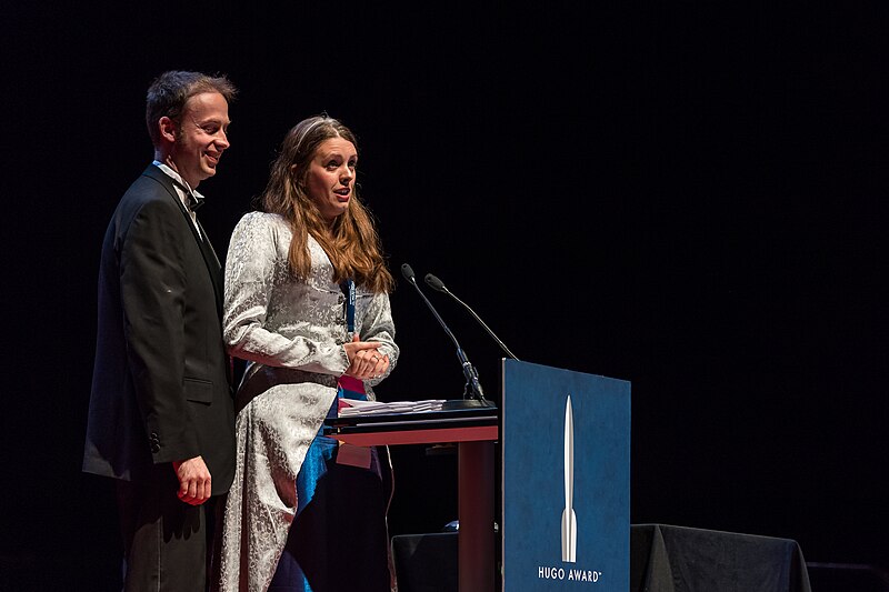 File:Emma and Peter Newman at the Hugo Award Ceremony at Worldcon in Helsinki 2017.jpg