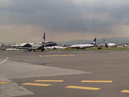 Aeromexico planes at Benito Juarez International Airport