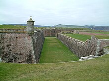 The outworks of Fort George, built in response to the threat of Jacobite risings in the eighteenth century Fort george turret.jpg