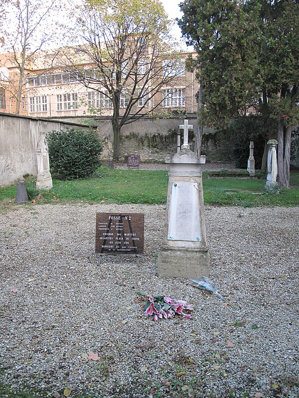 The common graves today, designated by the gravel areas