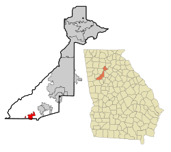 Location in Fulton County and the state of جورجیا