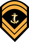 Insignia of a permanent Hellenic navy sergeant.