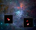 GRAVITY entdeckt, dass einer der Sterne im Orion-Trapez ein Doppelstern ist.[12]