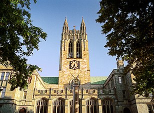 Gasson Tower - campus di lu Boston College a Chestnut Hill