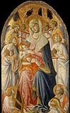Дева Мария с Младенцем и ангелами. Ок. 1425. Дерево, темпера, золочение. Музей Фицуильяма, Кембридж, Великобритания