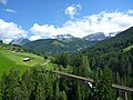 Chüpfenflue, Medergerflue, Tiejer Flue und Furggahorn über dem Gründjitobel-Viadukt