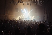 Grootbroers bij een concert in de Village Underground club in Londen