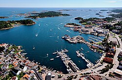 View of Grimstad harbour