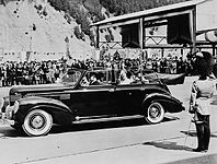 1939 Chrysler Imperial Custom Convertible Town Car by Derham transporting the King and Queen of England