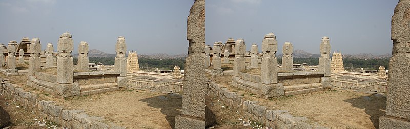 Jain temples on left and Virupaksha temple from Hemakuta Hill