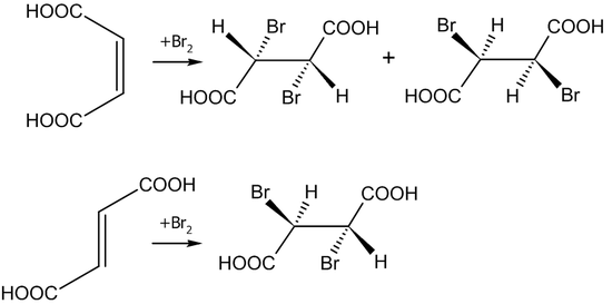 Бромирование малеиновой и фумаровой кислоты
