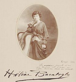 Bacaloglu's studio photograph and autographed dedication, 1914