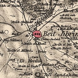 Historische Kartenserie für das Gebiet von Bayt Jibrin (1870er Jahre).jpg