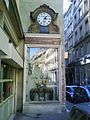 Horloge Charvet à Lyon, rue de la Poulaillerie.