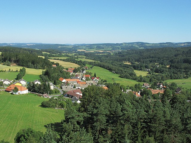 Hoslovice and surrounding landscape