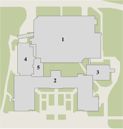 1. Human Ecology Building
2. MVR Hall
3. MVR East
4. MVR West
5. The Commons Human Ecology Campus Cornell University.svg