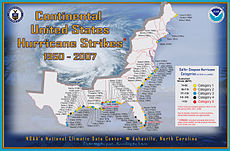Continental United States hurricane strikes 1950-2007