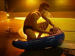 A hydraulophone being played.