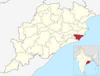 मानचित्र जिसमें जगतसिंहपुर ज़िला Jagatsinghpur district ଜଗତସିଂହପୁର ଜିଲ୍ଲା हाइलाइटेड है