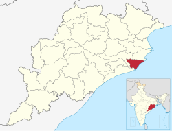 Posizione in Odisha, India