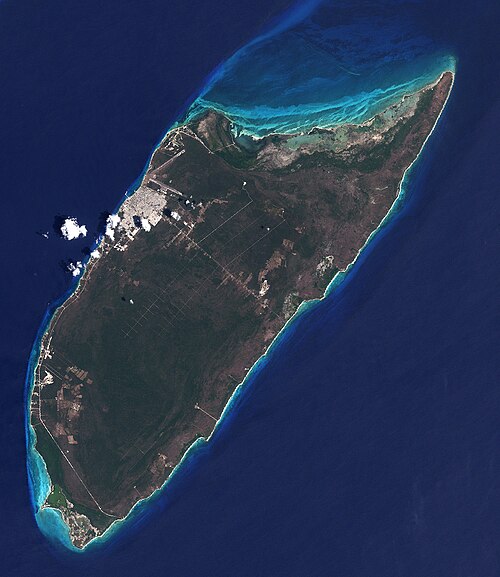 Satellite image of Cozumel Island in 2001