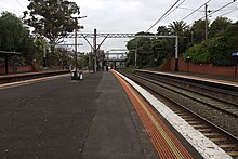 North-west bound view from Platform 3, August 2023