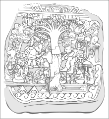 Some Mormon theorists have suggested that the Izapa Stela 5 depicts the Tree of Life. Izapa Stela 5.svg