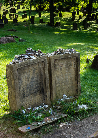 Gravestones of Rabbi Meir of Rothenburg (also Meir ben Baruch or Maharam of Rothenburg) (left) and Alexander ben Salomo Wimpfen