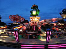 Jumpin Frog, a Jump & Smile fairground ride Jumpin Frog, night.jpg