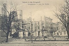 Leopold Weiss Palace in Kalisz, destroyed by the Germans in 1914 Kalisz Leopold Weiss Palace 1914.jpg