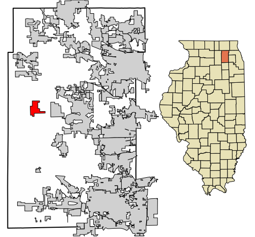 Location of Virgil in Kane County, Illinois